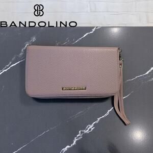 Bandolino Pink Mauve Zip Around Wallet Wristlet Clutch